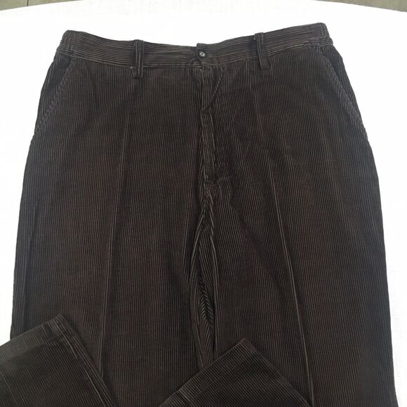 VTG Towncraft Corduroy Pants Men 38x32 Brown Stretch Straight Leg Cotton Classic - Picture 3 of 14
